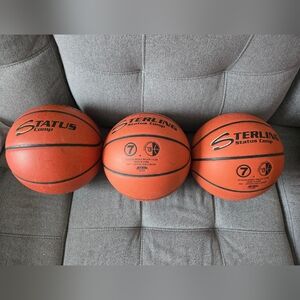 LOT OF THREE (3) Sterling Men's Size 7 Indoor Basketballs Pre-owned